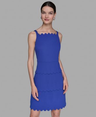 Женское платье-футляр с квадратным вырезом и фестончатой отделкой от KARL LAGERFELD PARIS