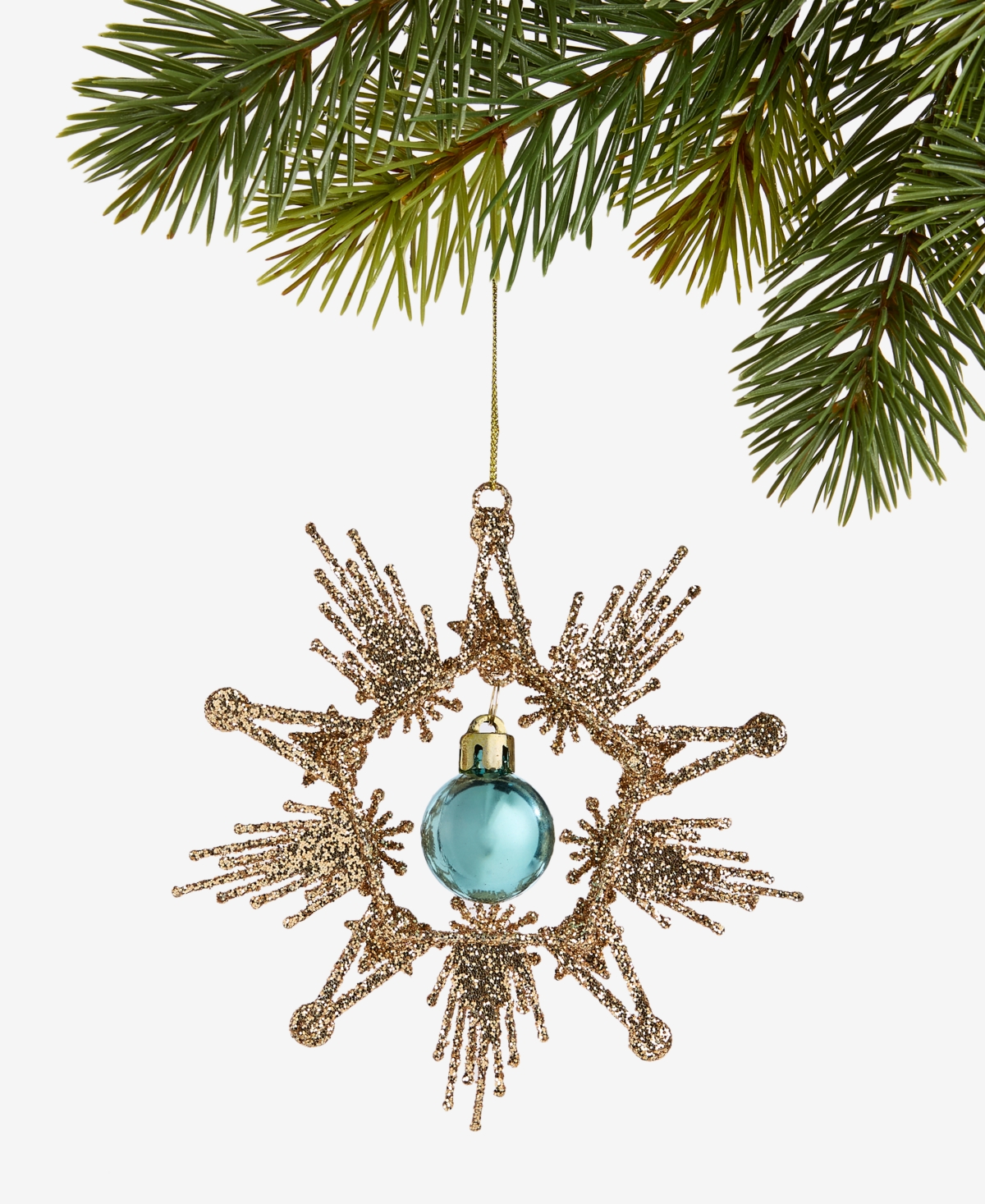 Holiday Lane Enchanted Emerald Gold-tone Snowflake Ornament, Macy's Ornament In Green