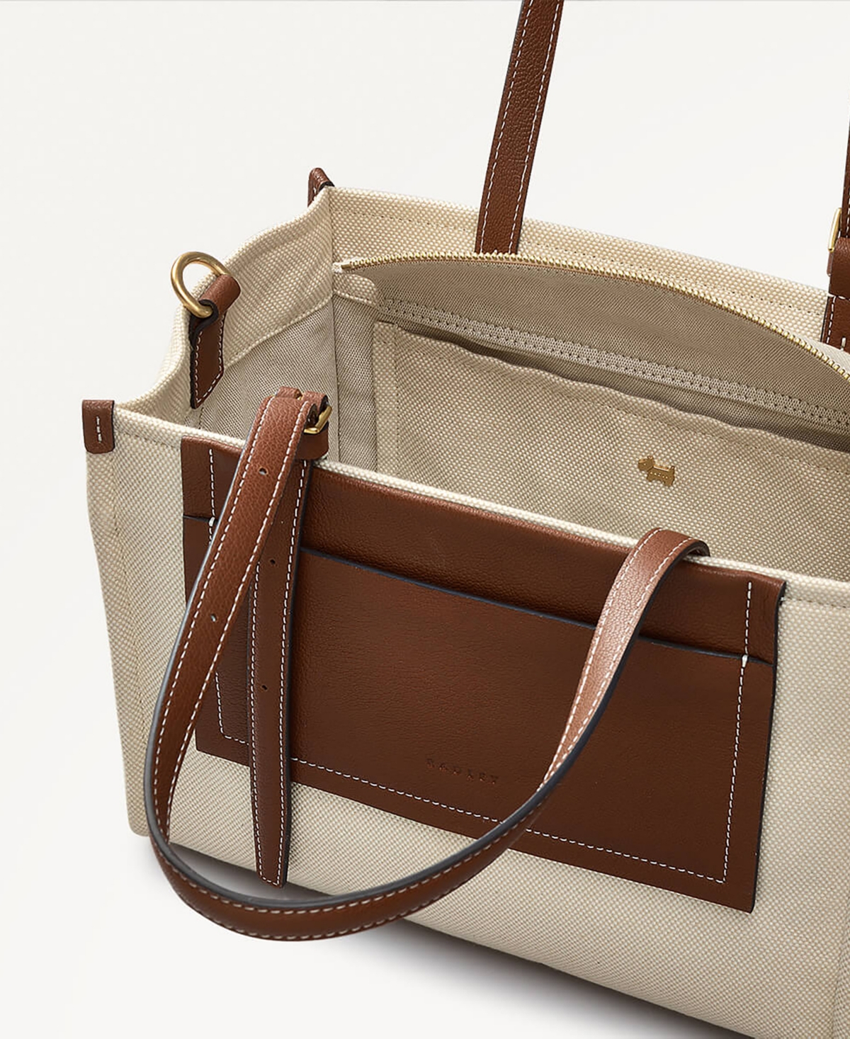 Radley London The Burlington Canvas Medium Zip Top Grab Bag In Natural