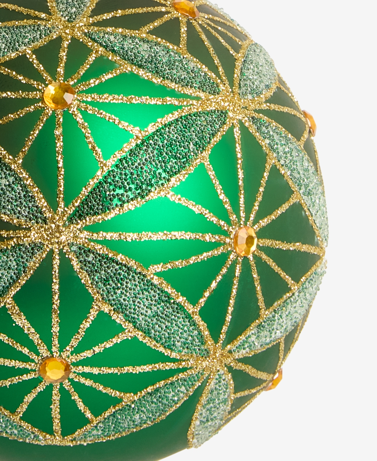 Holiday Lane Enchanted Emerald Green Glass Ball Ornament, Macy's Exclusive
