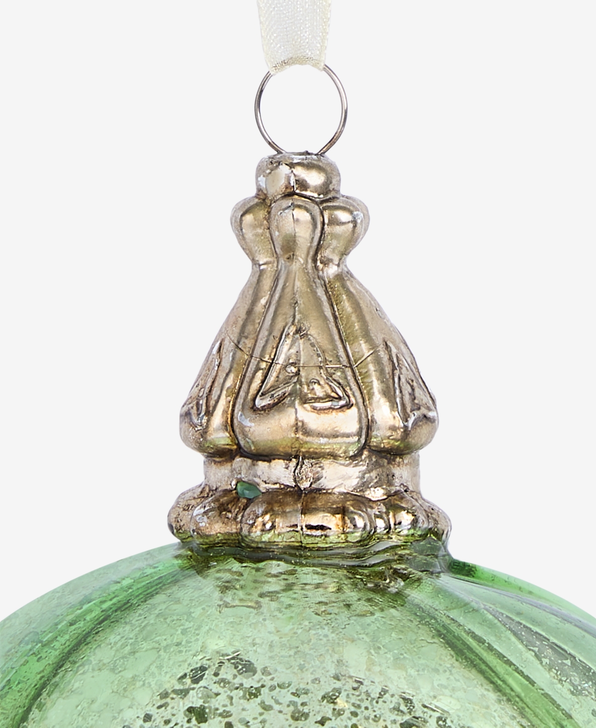 Holiday Lane Enchanted Emerald Green And Silver Ball Ornament, Macy's Exclusive In Transparent