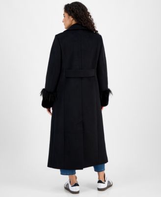 Women's Notched-Collar Single-Breasted Maxi Coat