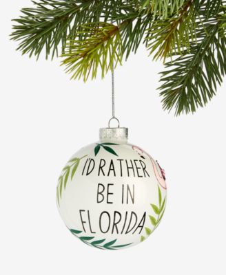 Holiday Lane - Florida Glass Glittered Ball Ornament