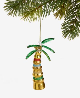Hawaii Glass Glittered Palm Tree Ornament, Macy's Exclusive