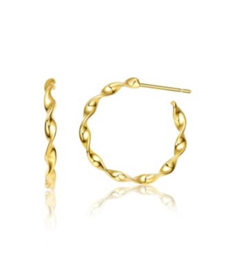 14K Gold Plated Open Hoop Earrings