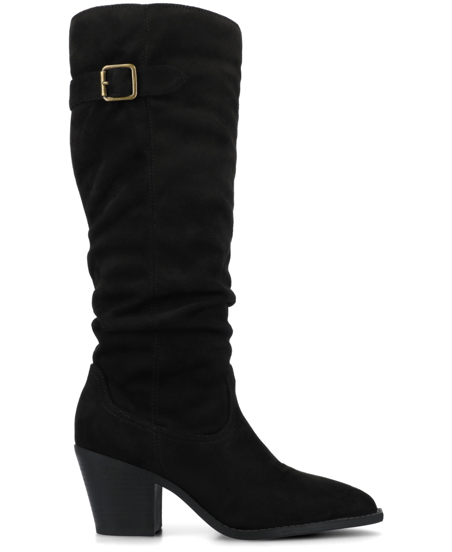 Женские ботинки Journee Collection Kaleah Slouchy Knee High Western Boots, Regular & Wide Calf, цвет: Чёрный — фото 2