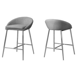 Stylish Set of Two Metal Bar Chairs with Low Back Support
