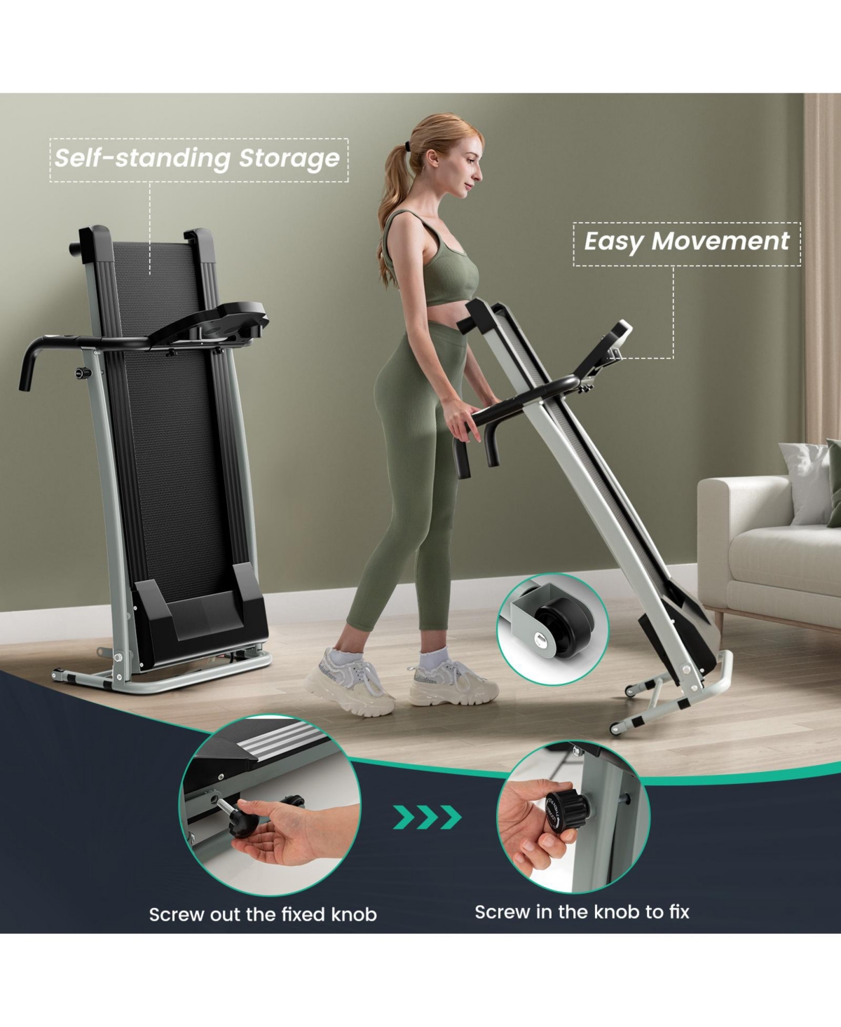 Folding Electric Treadmill with Led Display – Compact Design for Easy Storage and Fitness