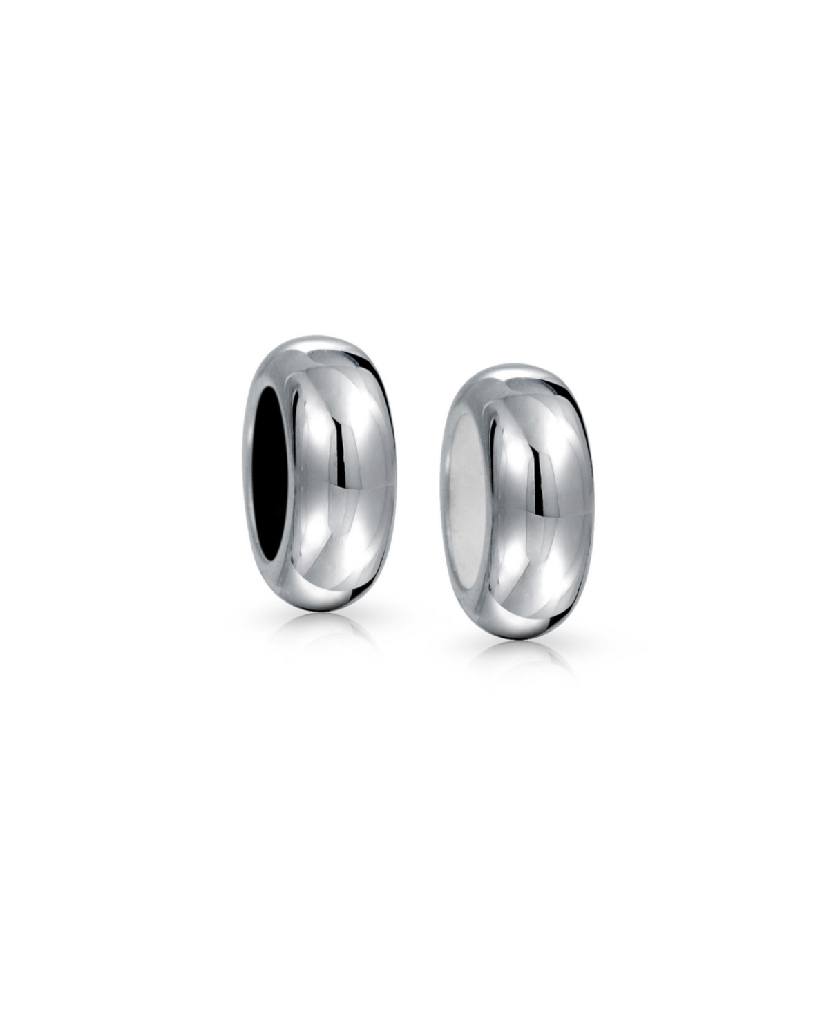 Set of 2 Clasp Spacer Charm Rubber Stopper Bead Sterling Silver for Bracelet - Silver white