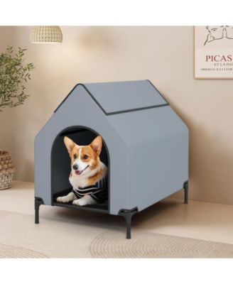 Slickblue Elevated Pet House for Outdoors with Ventilated Windows – Waterproof and Comfortable Pet Shelter
