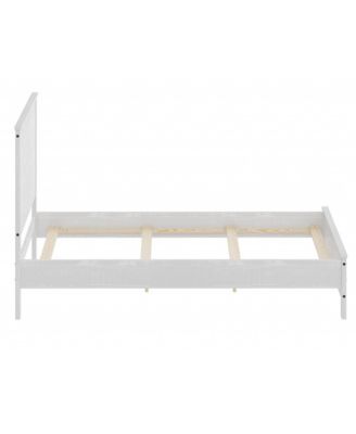 White Solid Wood Full Double Bed Frame