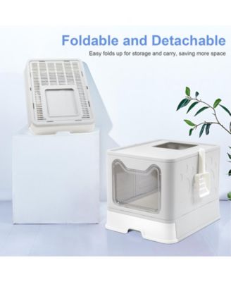 Portable Foldable Cat Litter Box Pet Litter Boxes Toilet