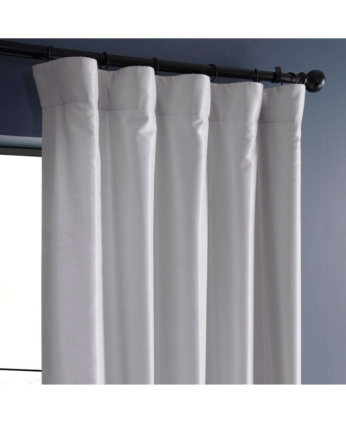 Half Price Drapes Ice Ruched Vintage Textured Faux Dupioni Silk Curtain