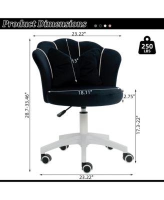 Modern Velvet Task Chair 360 Swivel Adjustable Height Office Chair