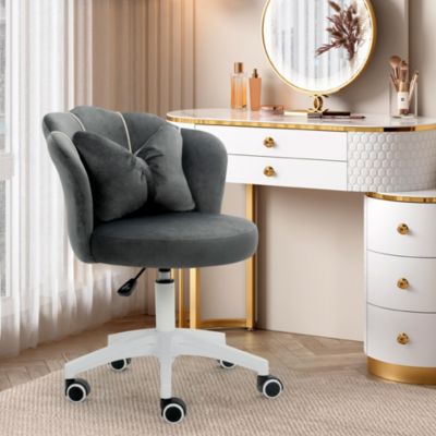 Modern Velvet Task Chair 360 Swivel Adjustable Height Office Chair