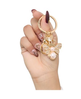 Regal Bee Pearl Charm Keychain