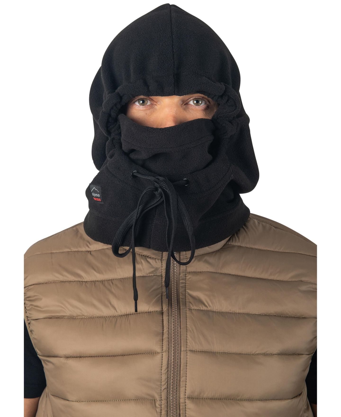 Мужская балаклава Alpine Swiss Fleece Winter Ski Mask Balaclava Warm Face Head Cover Helmet Hood, цвет: Чёрный — фото 5