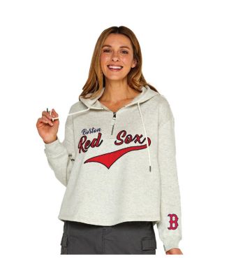 Мягкая, как виноград, женская толстовка с капюшоном из овечьей шерсти Boston Red Sox на молнии в четверть оборота