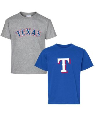 Soft As A Grape - Big Boys and Girls Royal/Gray Texas Rangers Two-Pack T-Shirt Set