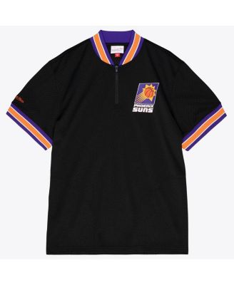 Мужской черный сетчатый топ с застежкой на четверть молнии от Mitchell & Ness Phoenix Suns
