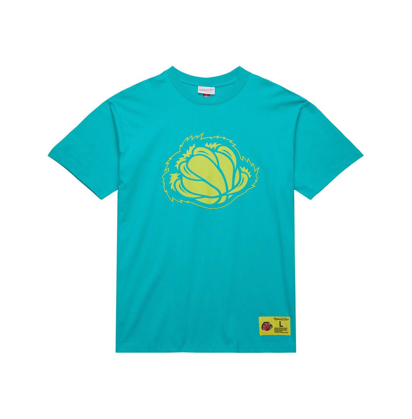 Мужская футболка Mitchell & Ness Turquoise Vancouver Grizzlies Hardwood Classics Neon Nights Premium — фото 2