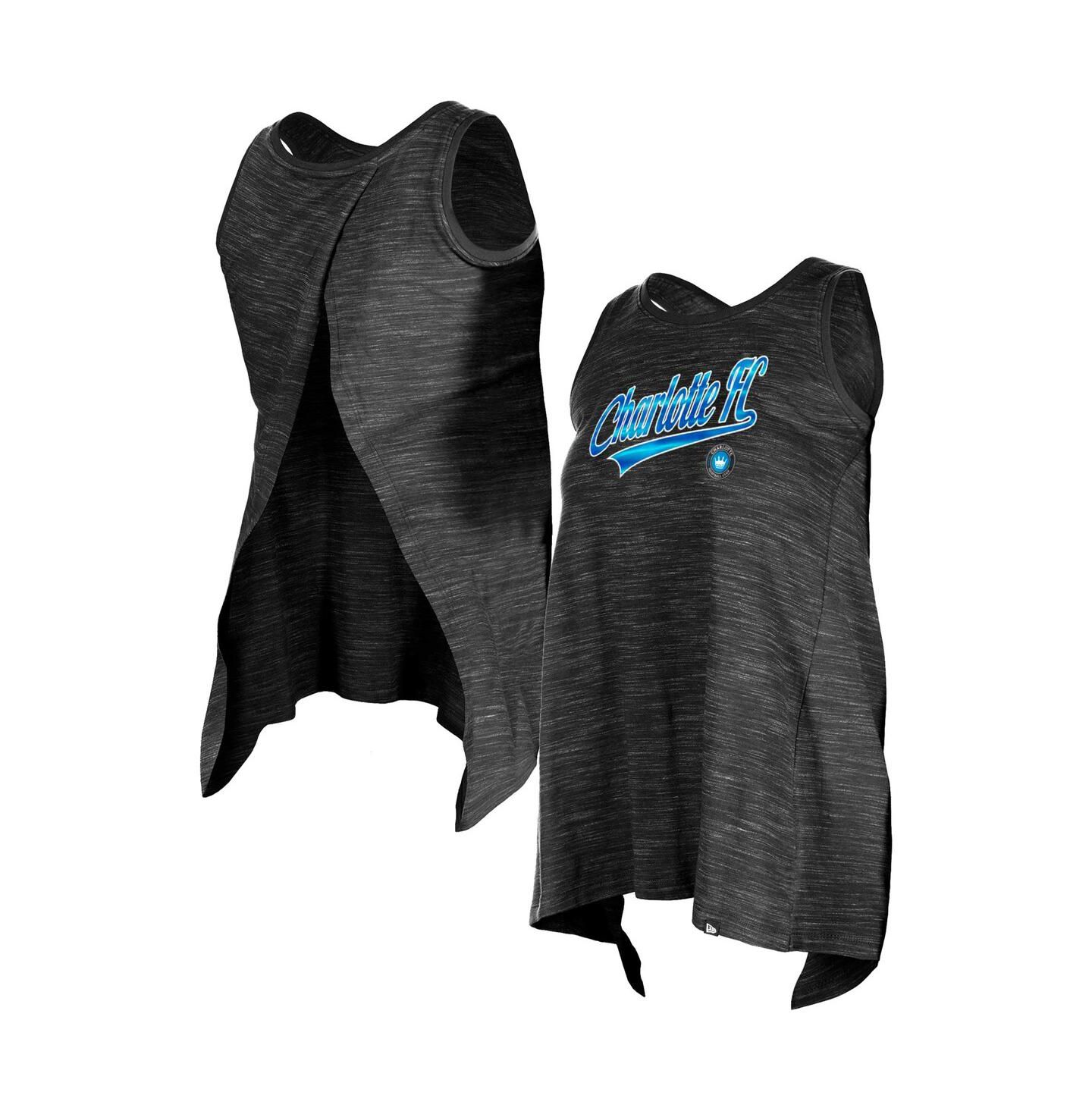 Женский топ 5th & Ocean by New Era Black Charlotte FC Athletic Cross Back — фото 1