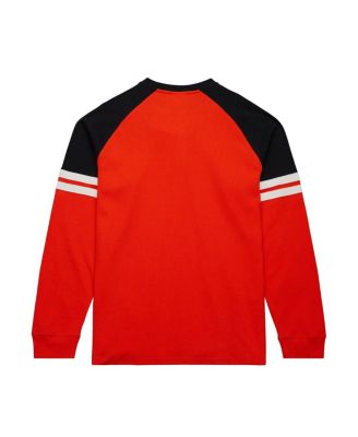 Мужская оранжевая футболка Mitchell & Ness Philadelphia Flyers Thermal Henley с длинным рукавом