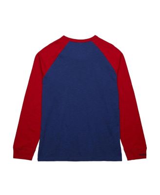 Мужская сине-красная футболка Mitchell & Ness New York Rangers Legendary Slub Реглан с длинным рукавом