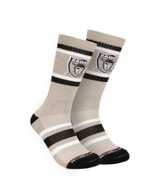 Мужские серые носки Oakland Raiders Throwback Team Stripes Crew от Mitchell & Ness серого цвета