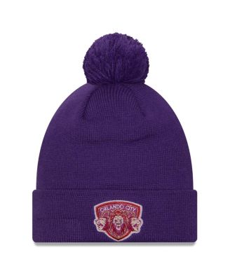New Era - Men's Purple Orlando City SC Jersey Hook Cuffed with Pom Knit Hat