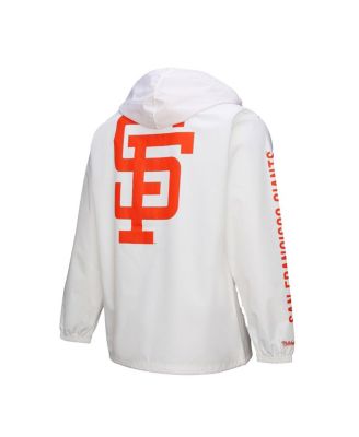 Men's White San Francisco Giants Vintage Full-Snap Hooded Coaches Jacket