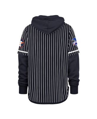 Men's Navy Houston Astros Pinstripe Double Header Pullover Hoodie