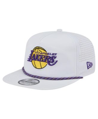 Men's White Los Angeles Lakers Performance Rope Golfer Adjustable Hat