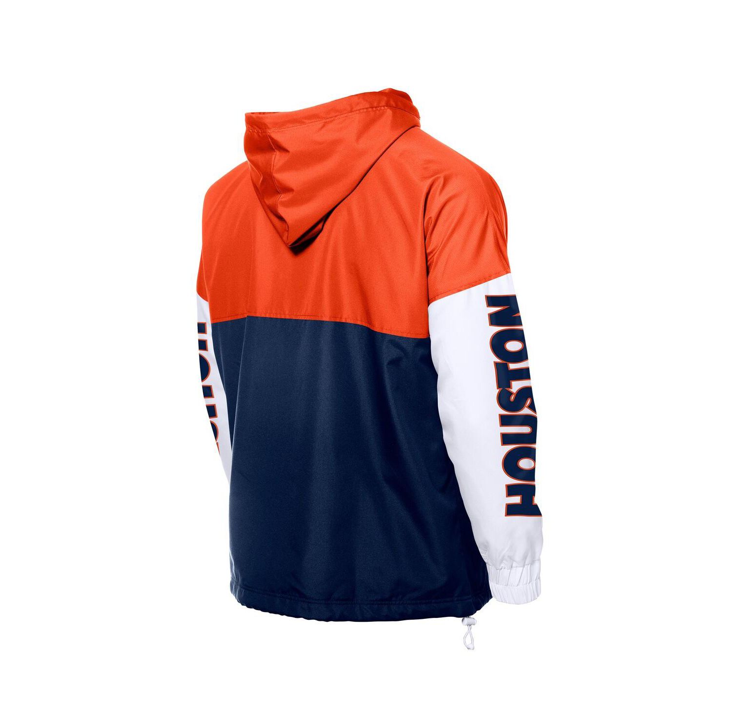 Men's Navy/Orange Houston Astros Color Block Full-Zip Hoodie Windbreaker Jacket