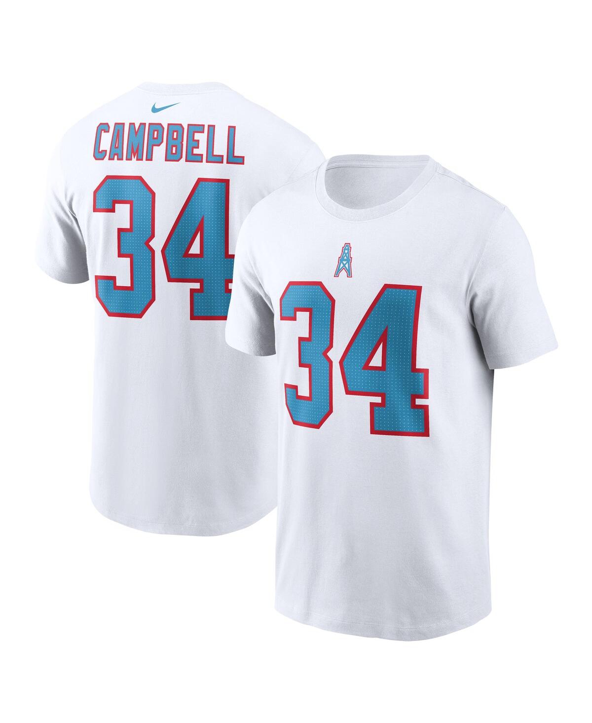 Nike Men's Earl Campbell White Houston Oilers Retired Player Name Number T-Shirt - White