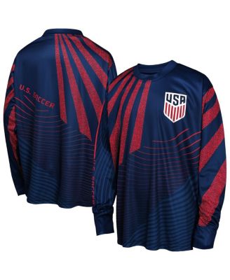 Outerstuff - Big Boys and Girls Navy USMNT Nifty Netminder Long Sleeve T-Shirt