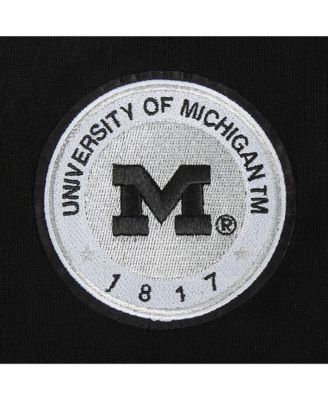 Women's Black Michigan Wolverines Cropped Pullover Sweatshirt