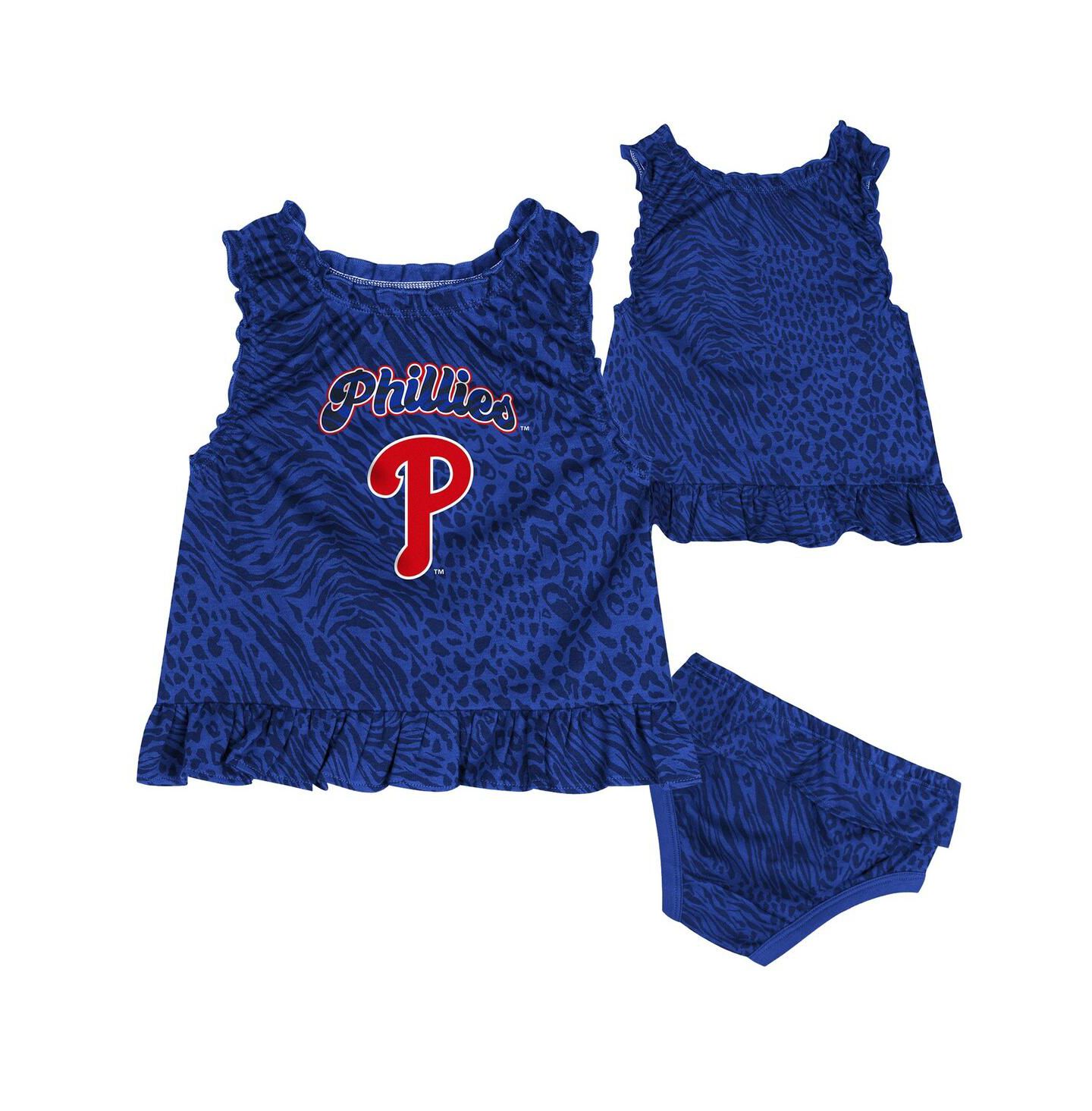 Outerstuff Baby Boys and Girls 2-Piece Blue Philadelphia Phillies Playground Dress and Bloomers Set — фото 1