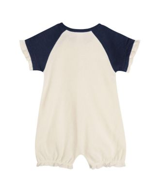 Baby Boys and Girls White Los Angeles Angels Slide Run Raglan Coveralls