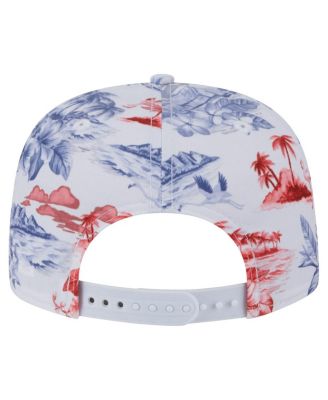 Men's White Chicago Cubs Printed Island Golfer Snapback Hat