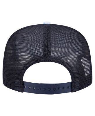 Men's Navy New York Yankees Adventure Pattern Golfer Trucker Snapback Hat