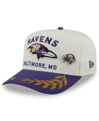 New Era - Men's Cream/Purple Baltimore Ravens 2025 NFL Draft A-Frame 59FIFTY Fitted Hat