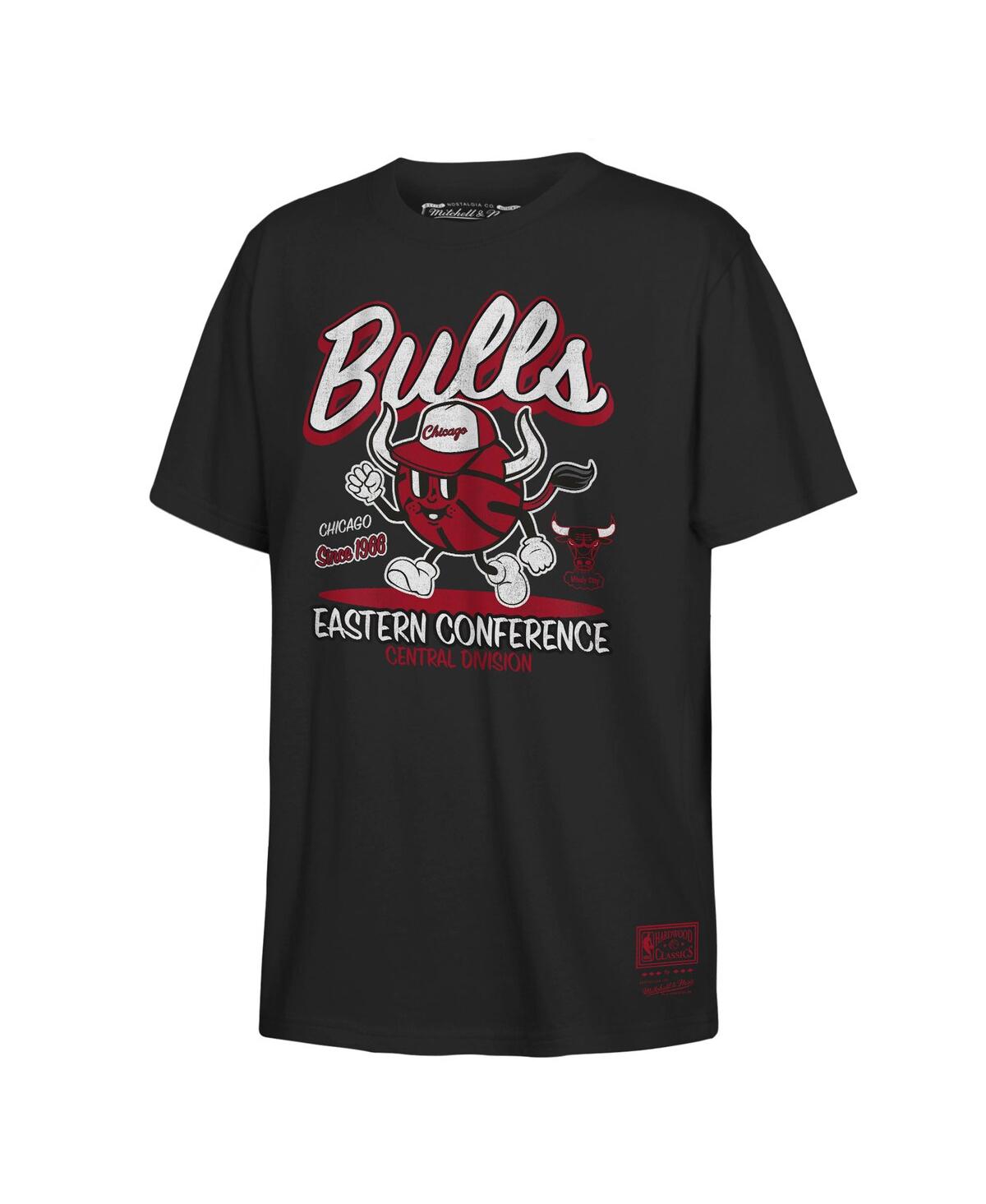 Mitchell & Ness Youth  Black Chicago Bulls Retro Mascot Script T-shirt