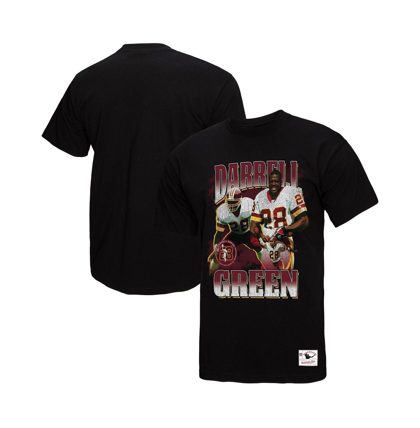 Мужская футболка Mitchell & Ness Darrell Green Black Washington Commanders Player Graphic — фото 1