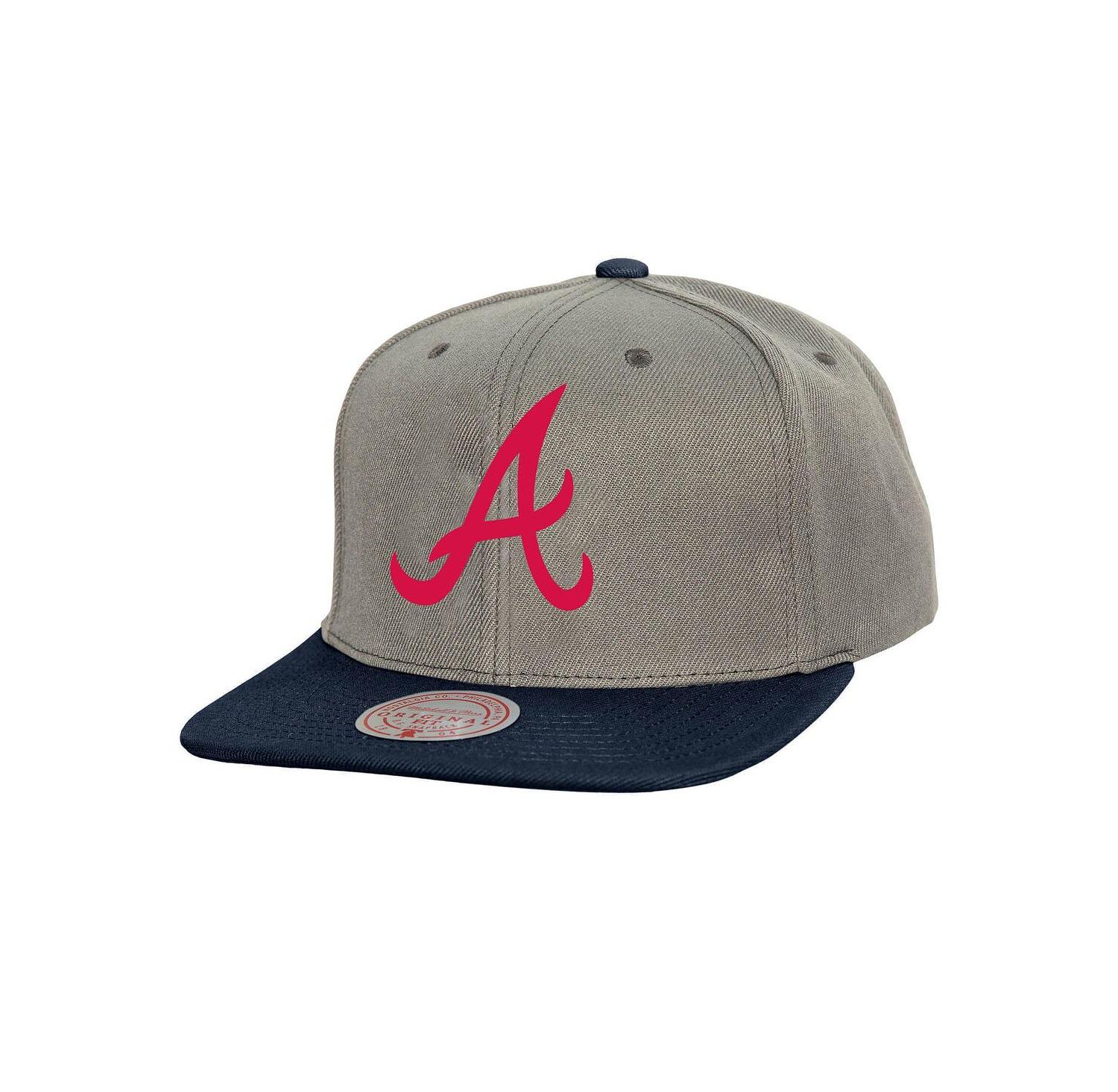 Men's Gray Atlanta Braves Basic Flip Snapback Hat