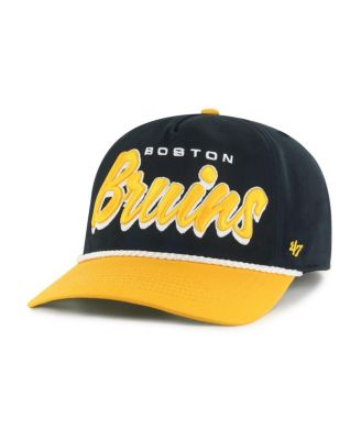 Men's Black/Gold Boston Bruins Drop Shadow Rope Hitch Adjustable Hat