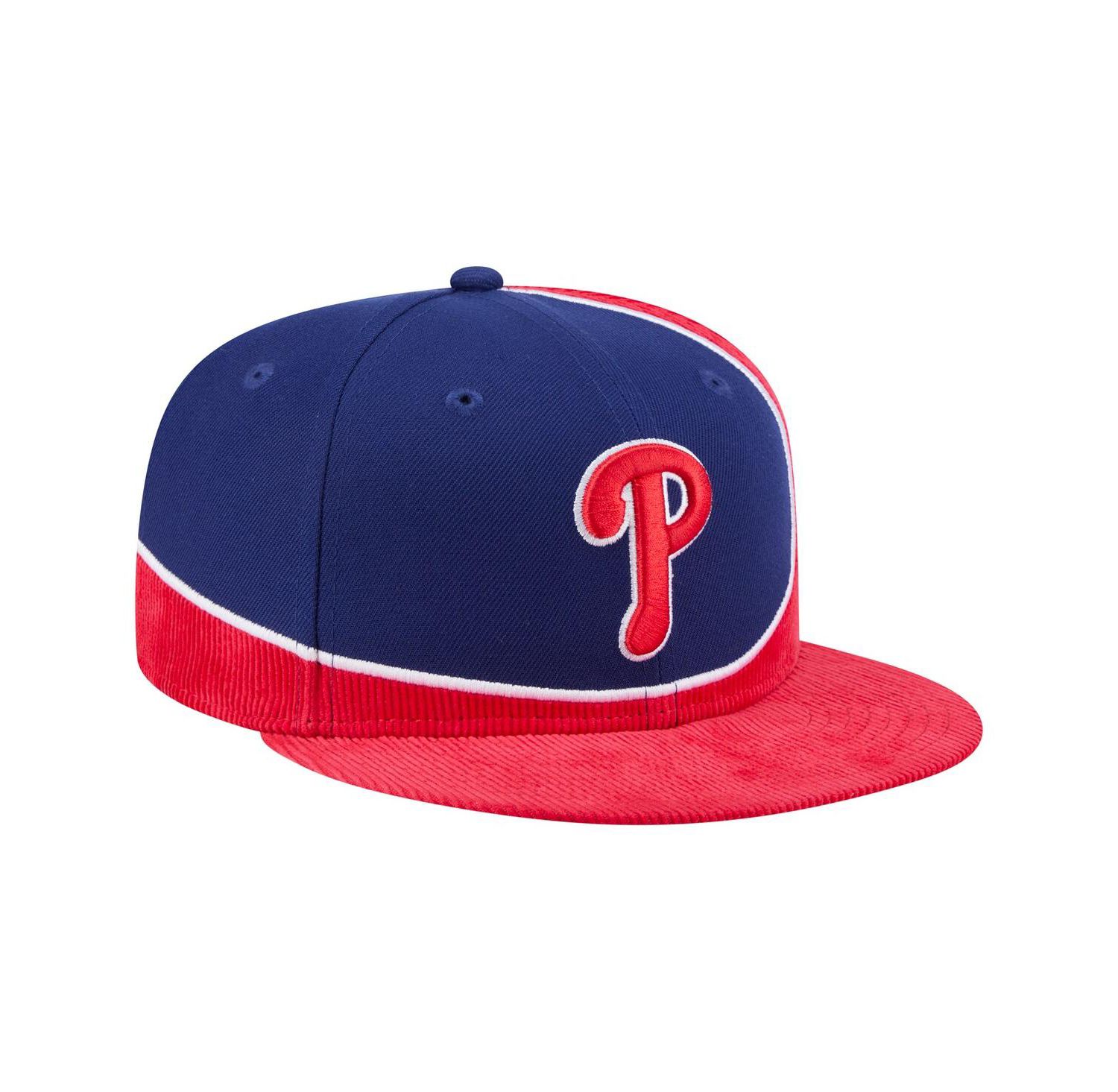 Men's Red/Royal Philadelphia Phillies Retro Split Corduroy Snapback Hat