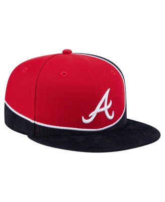 Men's Navy/Red Atlanta Braves Retro Split Corduroy Snapback Hat