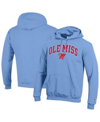 Champion - Men's Light Blue Ole Miss Rebels Arched Logo Fleece Pullover Hoodie