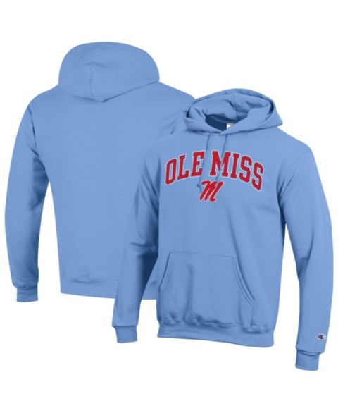Мужское худи Champion Light Blue Ole Miss Rebels Arched Logo Fleece Pullover, цвет: Светлый синий